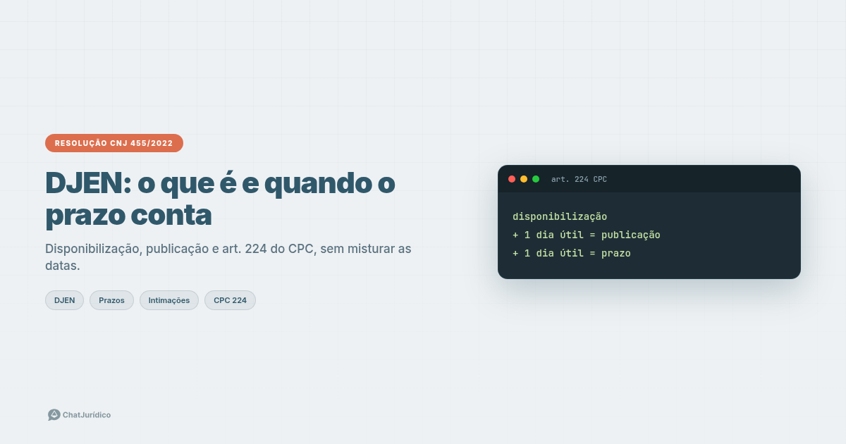 Próximo artigo: DJEN: o que é, quando o prazo conta e como acompanhar