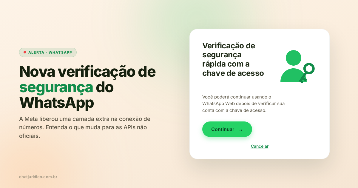 Próximo artigo: Chave de acesso do WhatsApp: o que muda na API não oficial