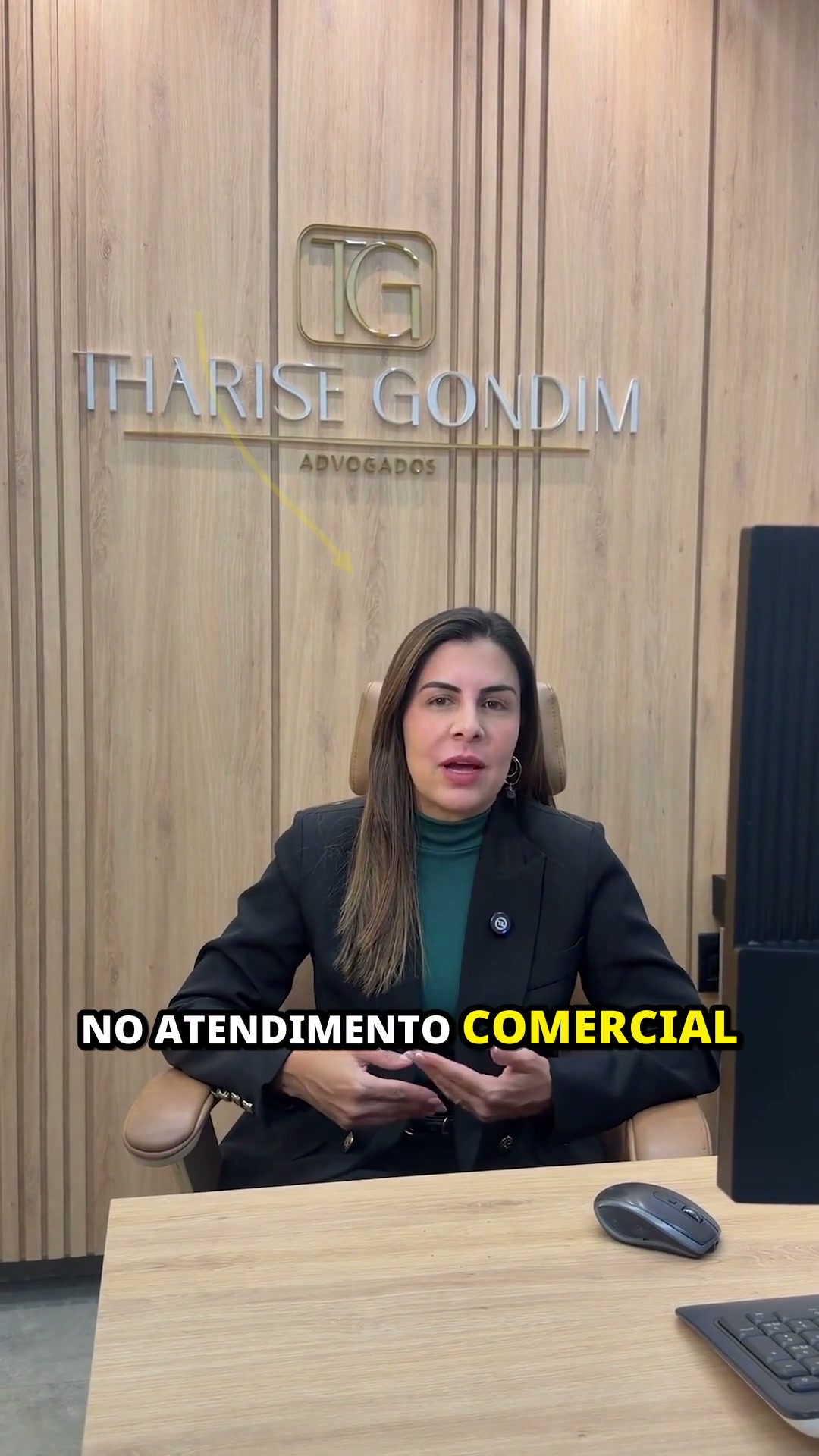 Print do depoimento da Tharise Gondim falando ao escritório