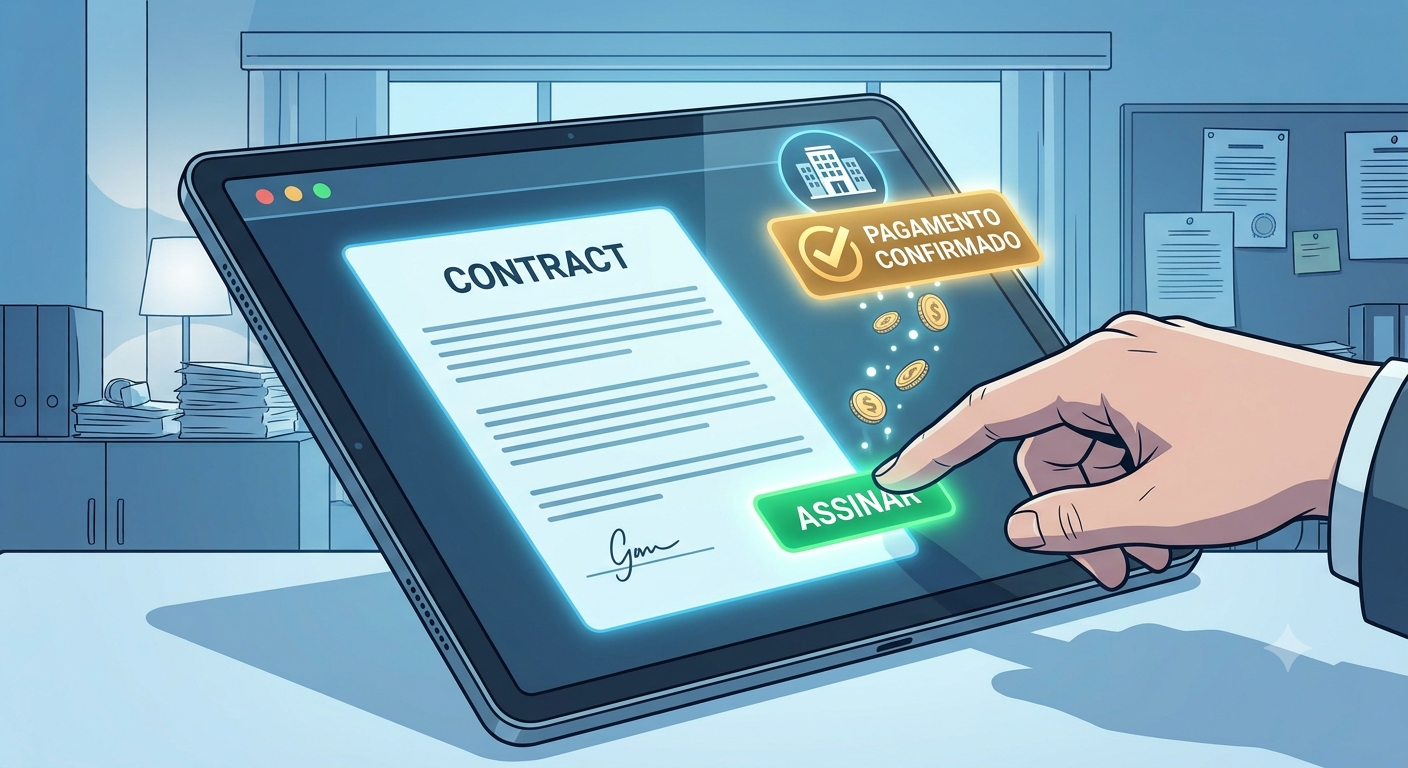 Assinatura digital de contrato e confirmação de pagamento integrados ao WhatsApp