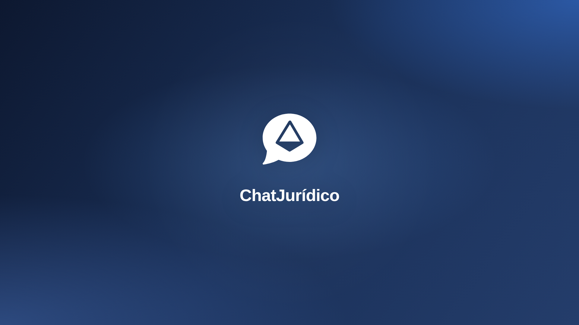 Fundo gradiente aurora azul com logo Chat Jurídico centralizada
