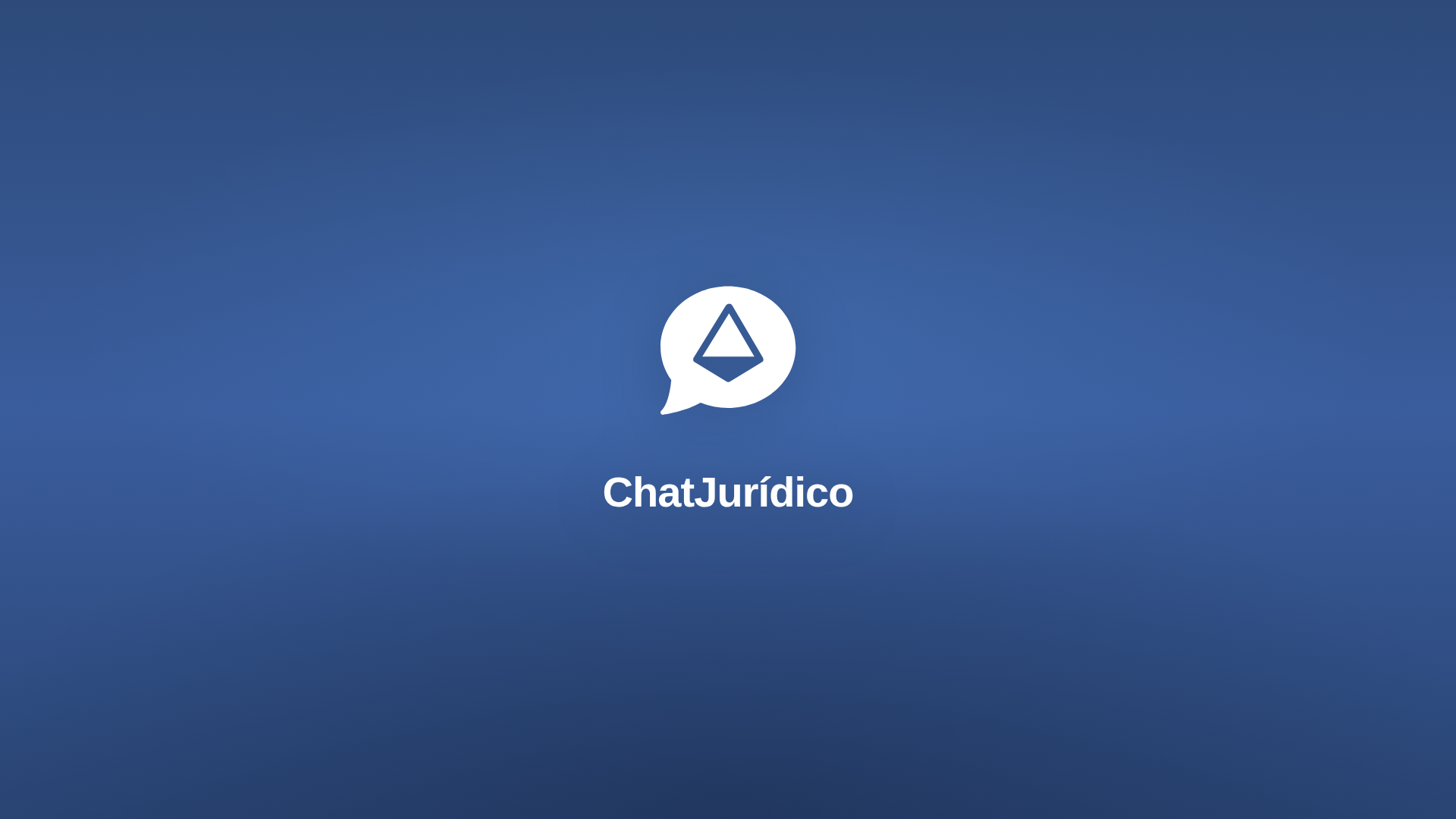Fundo gradiente azul corporativo minimal com logo Chat Jurídico centralizada