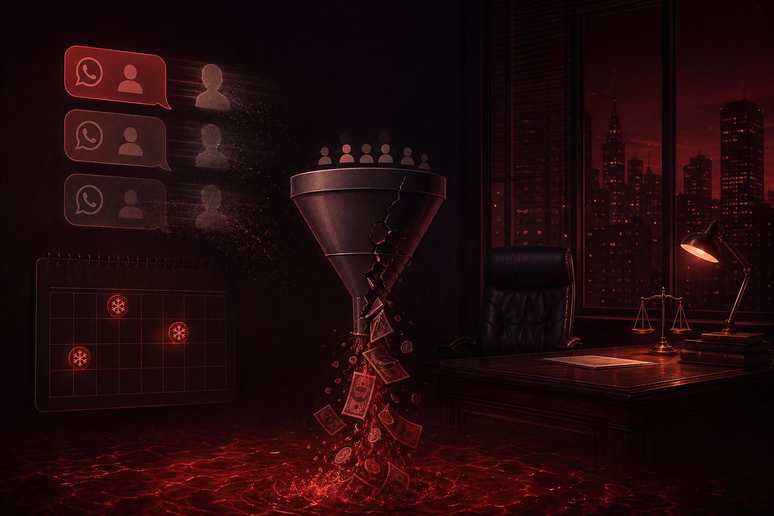 Funil de vendas jurídico perdendo oportunidades