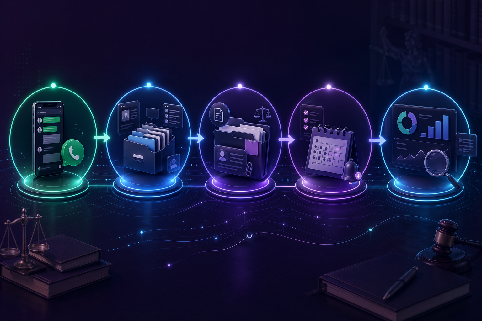 Fluxo de cinco momentos do CRM com IA