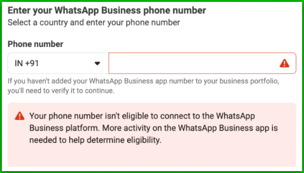 Número não elegível